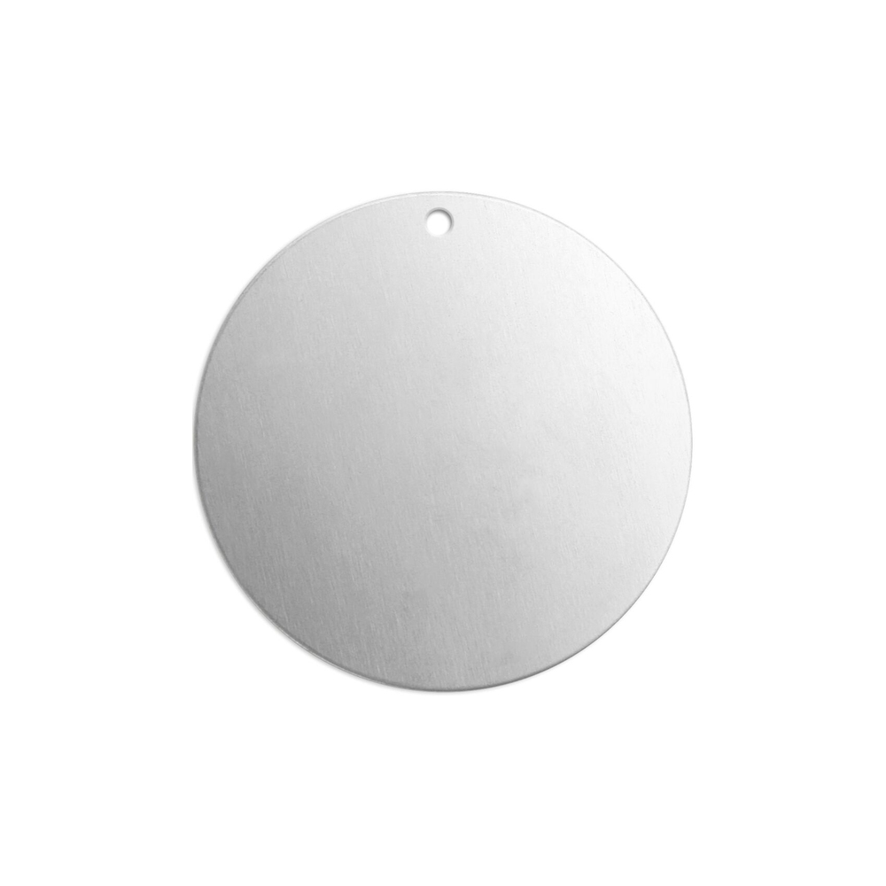 Metal Stamping Blanks Alkeme Round, Disc, Circle with Hole, 25mm (1"), 18 Gauge, Pack of 4